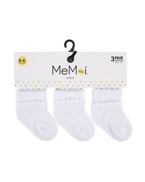 Baby Bootie Cotton Blend Socks 3 Pack