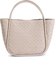 FURNIQ UK Portland Woven Leather Top Handle Bag