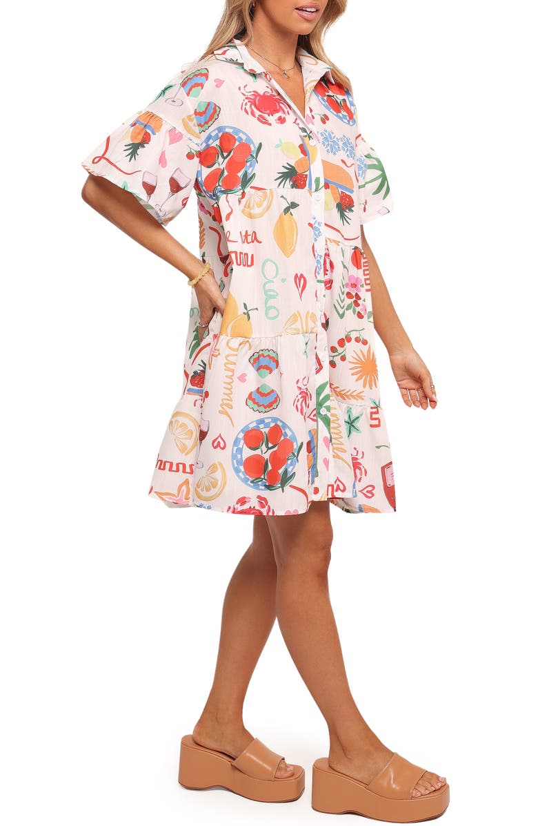 Petal & Pup Peachy Print Babydoll Shirtdress, Alternate, color, Dolce Vita