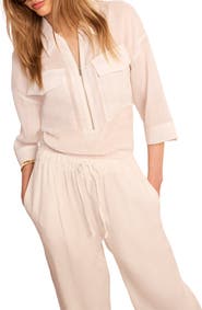 MINT VELVET Ramie Zip Bomber Blouse