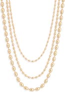 Leith Triple Row Bead Chain Necklace