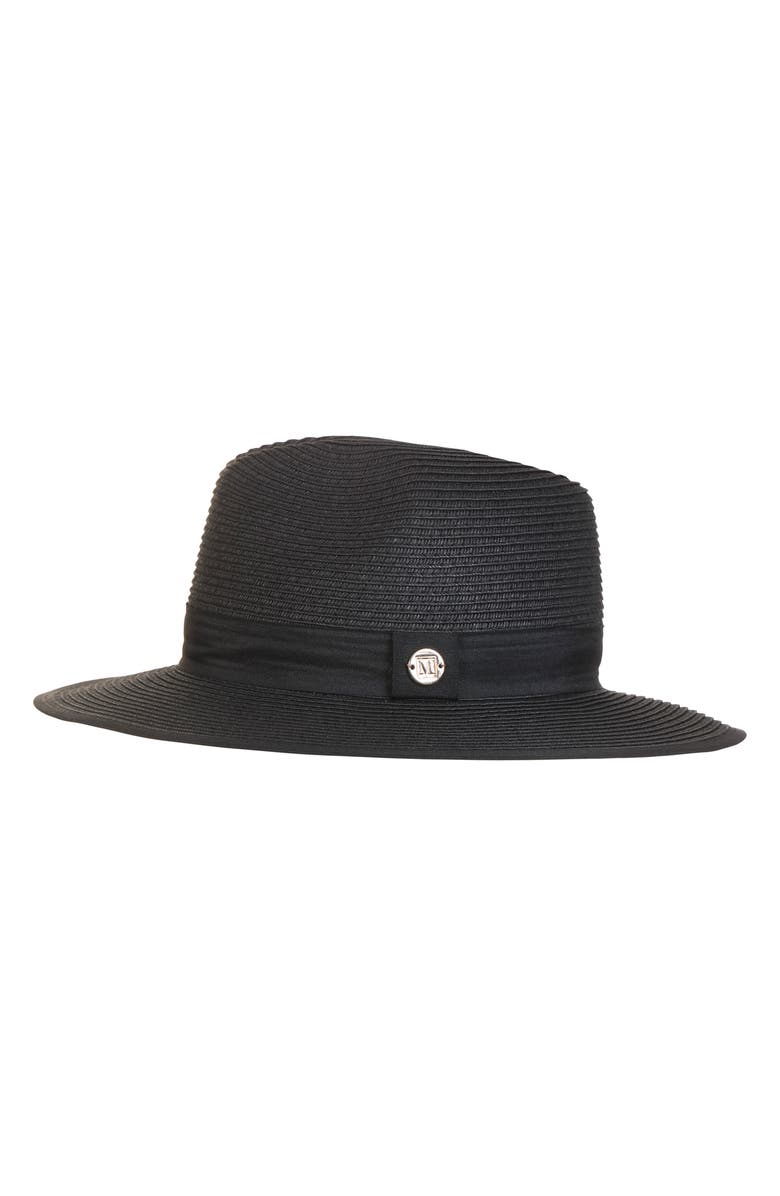 Bruno Magli Ribbon Trim Fedora, Alternate, color, Black