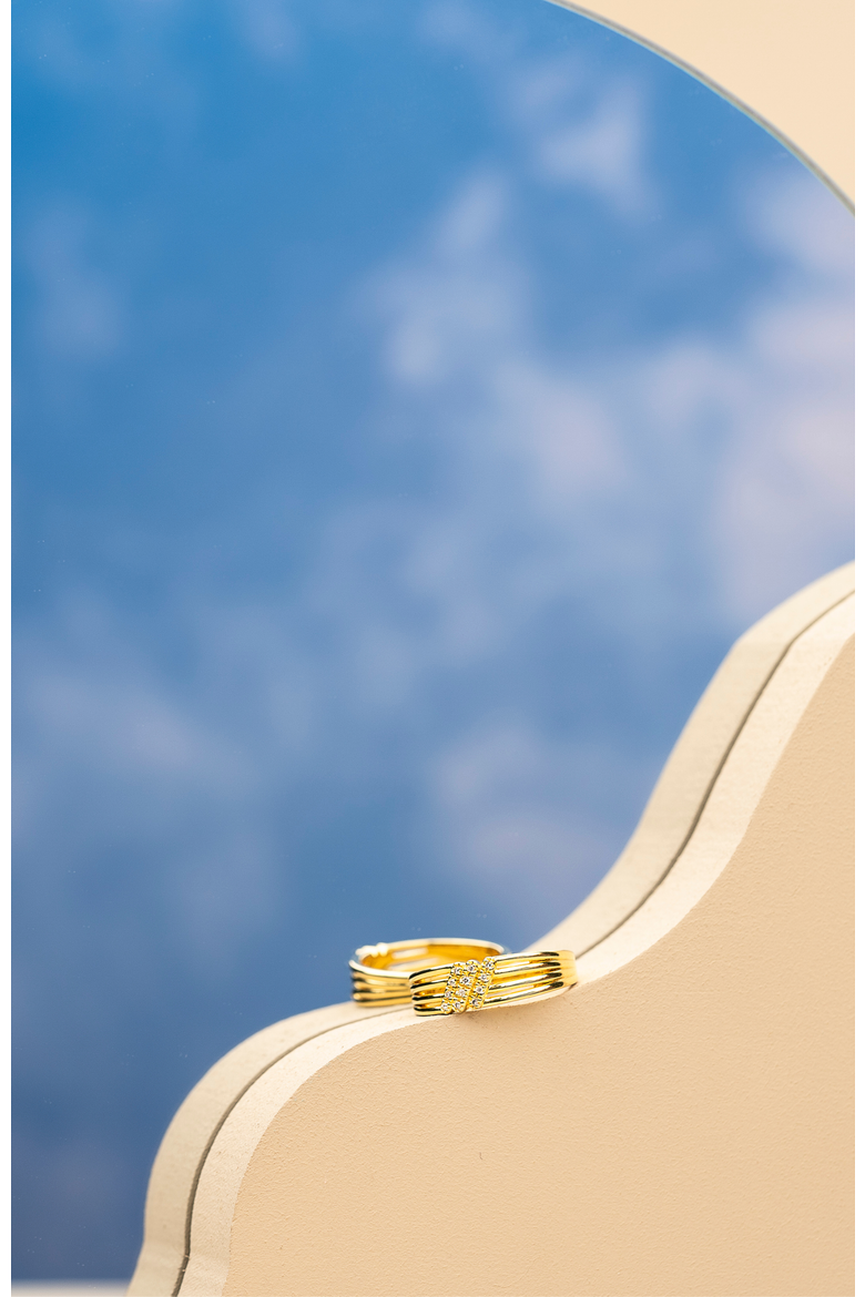 Elaine Diamond Ring | 12 natural diamonds | 925 Sterling Silver | Ring | 7 | Yellow 18k-Gold Plated, Alternate, color, Yellow 18k Gold Plated