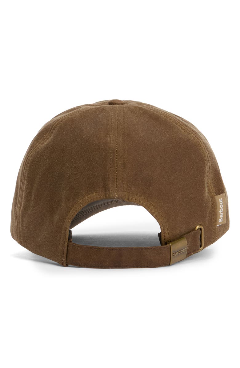 Barbour Adjustable 6-Panel Waxed Cotton Baseball Cap, Alternate, color, Tan