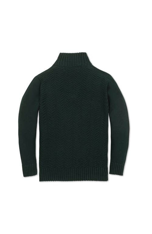 Hope & Henry Kids' Organic Long Sleeve Half Zip Cable Pullover Sweater In Black