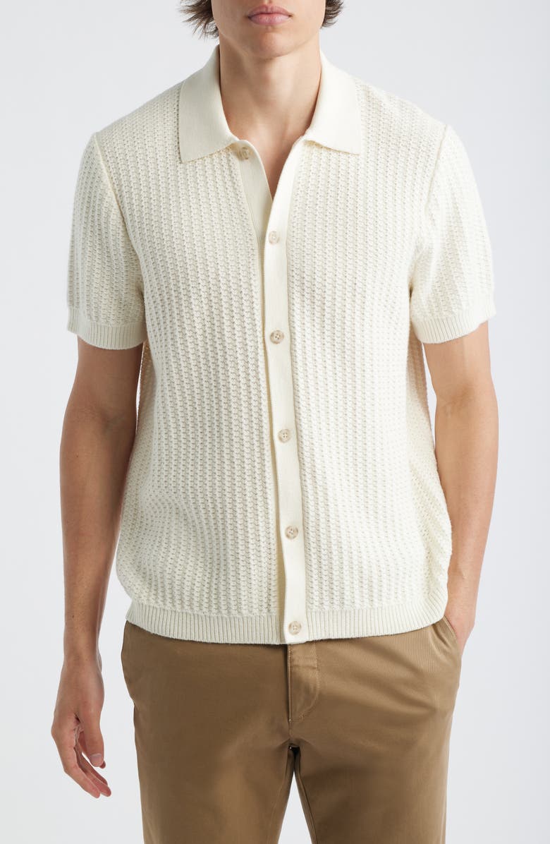 Vince Short Sleeve Cashmere & Cotton Cardigan, Main, color, 