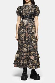 Disturbia Triple Goddess Tiered Shirred Maxi Dress