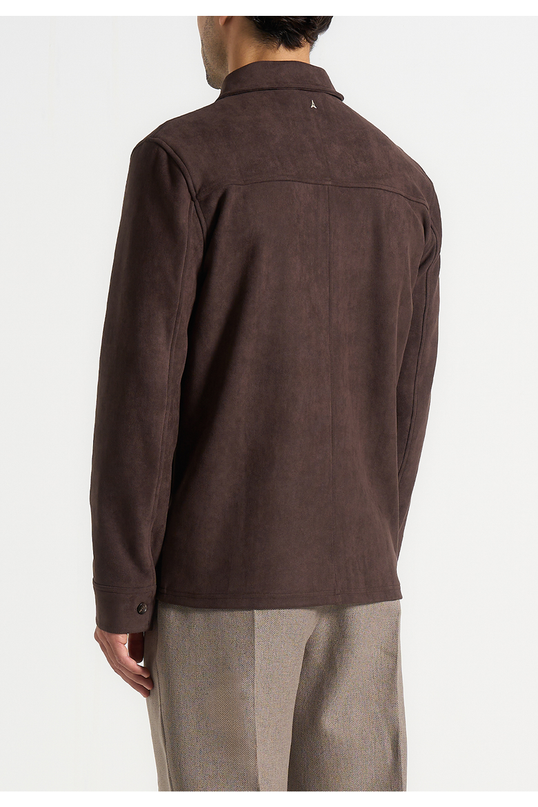 Thomas Suede Long Sleeve Shirt, Alternate, color, Brown