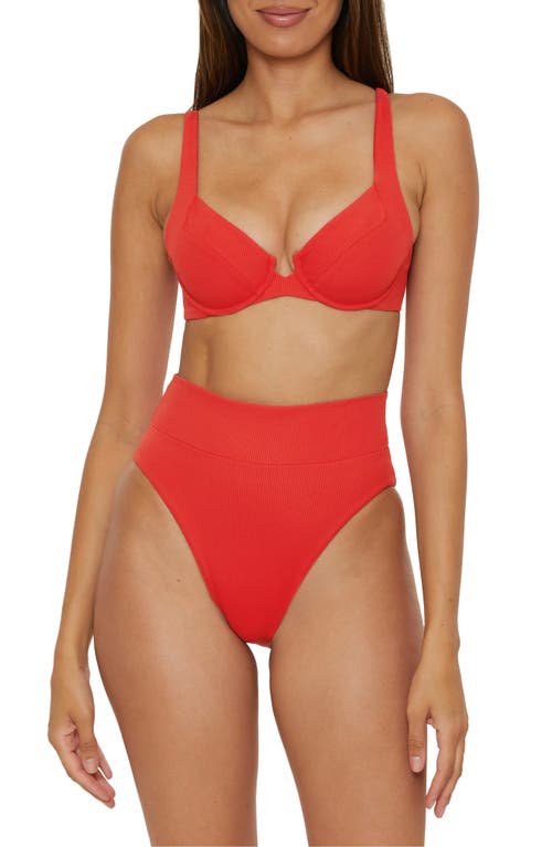Becca Modern Edge Underwire Bikini Top In Fire