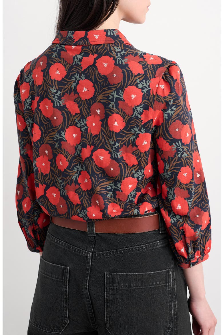 Embrace Floral Button-Up Shirt, Alternate, color, GRASS MEADOW MARITIME