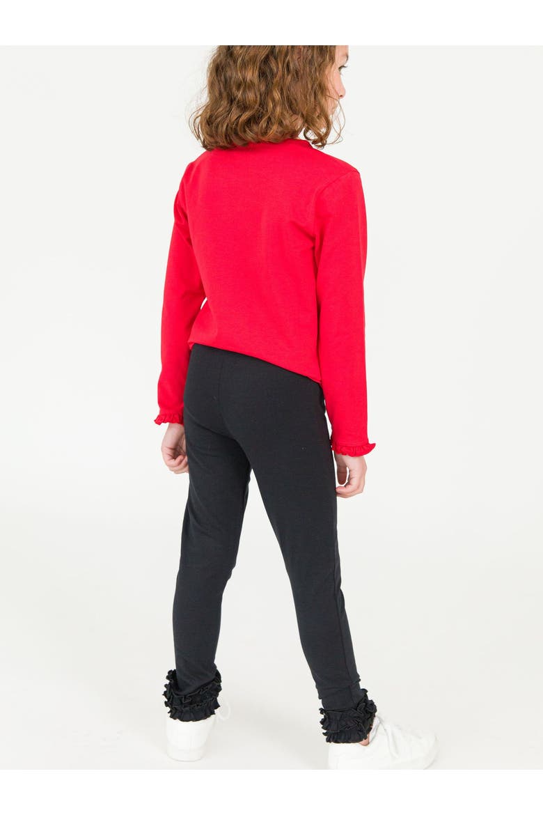 Girls Ruffle Leggings, Alternate, color, Black