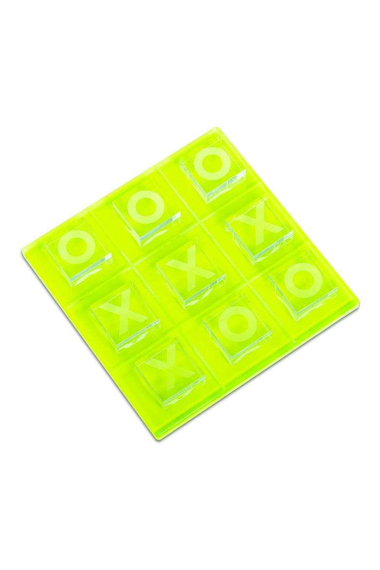 Vince Acrylic Tic-Tac-Toe Set, Main, color, YELLOW