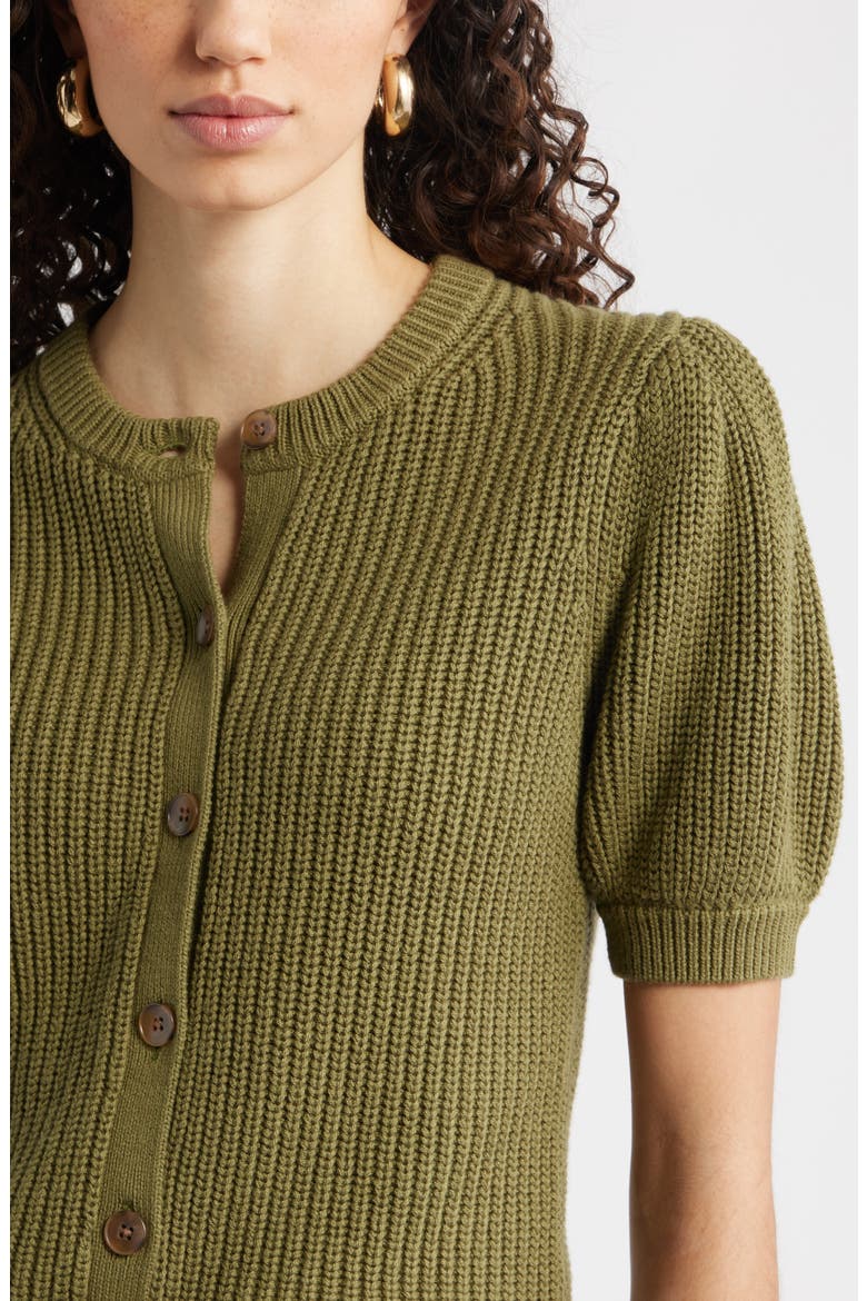 Elbow Sleeve Cardigan, Alternate, color, OLIVE CAPULET