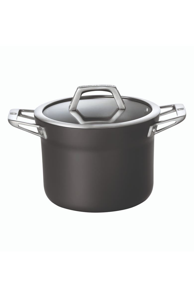 ZWILLING Motion Hard Anodized Nonstick 4-Quart Soup Pot, Main, color, Matte Black
