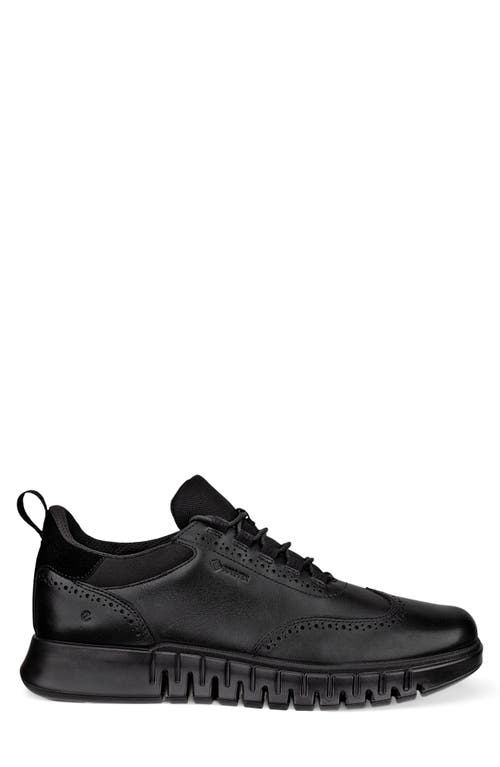 Ecco Gruuv Studio Gore-tex® Waterproof Wingtip Oxford In Black