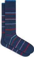 Bugatchi Stripe Mercerized Cotton Blend Dress Socks