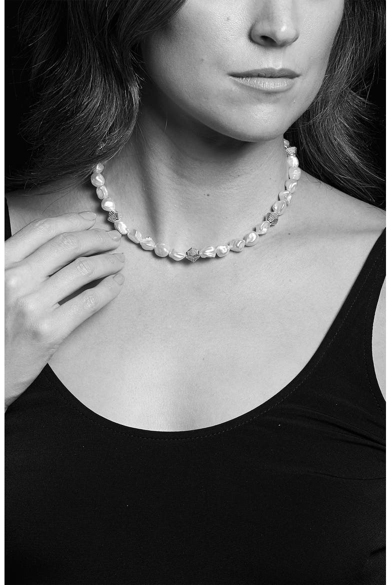 Luna Keshi Pearl Necklace, Alternate, color, SILVER/ KESHI PEARL