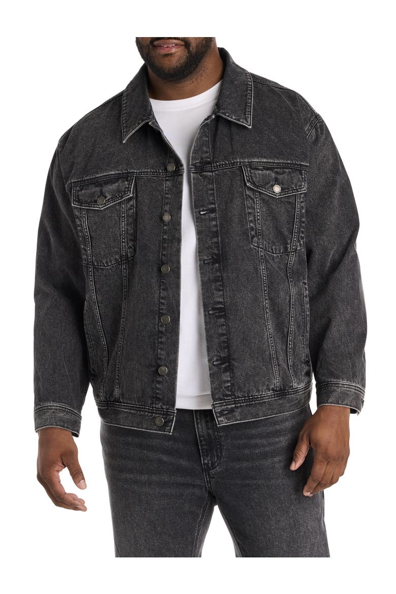 Big & Tall Fade to Black Trucker Jacket, Main, color, FADE TO BLACK