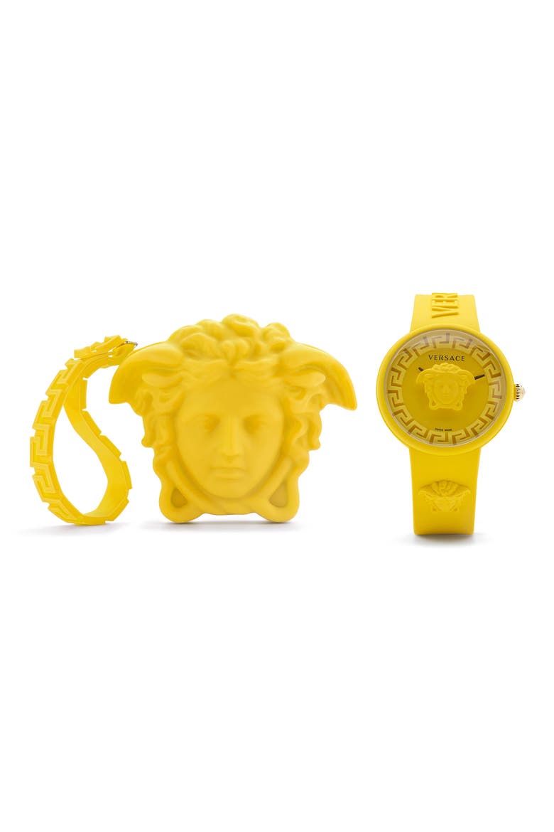 Medusa Pop Silicone Watch, 39mm, Main, color, YELLOW