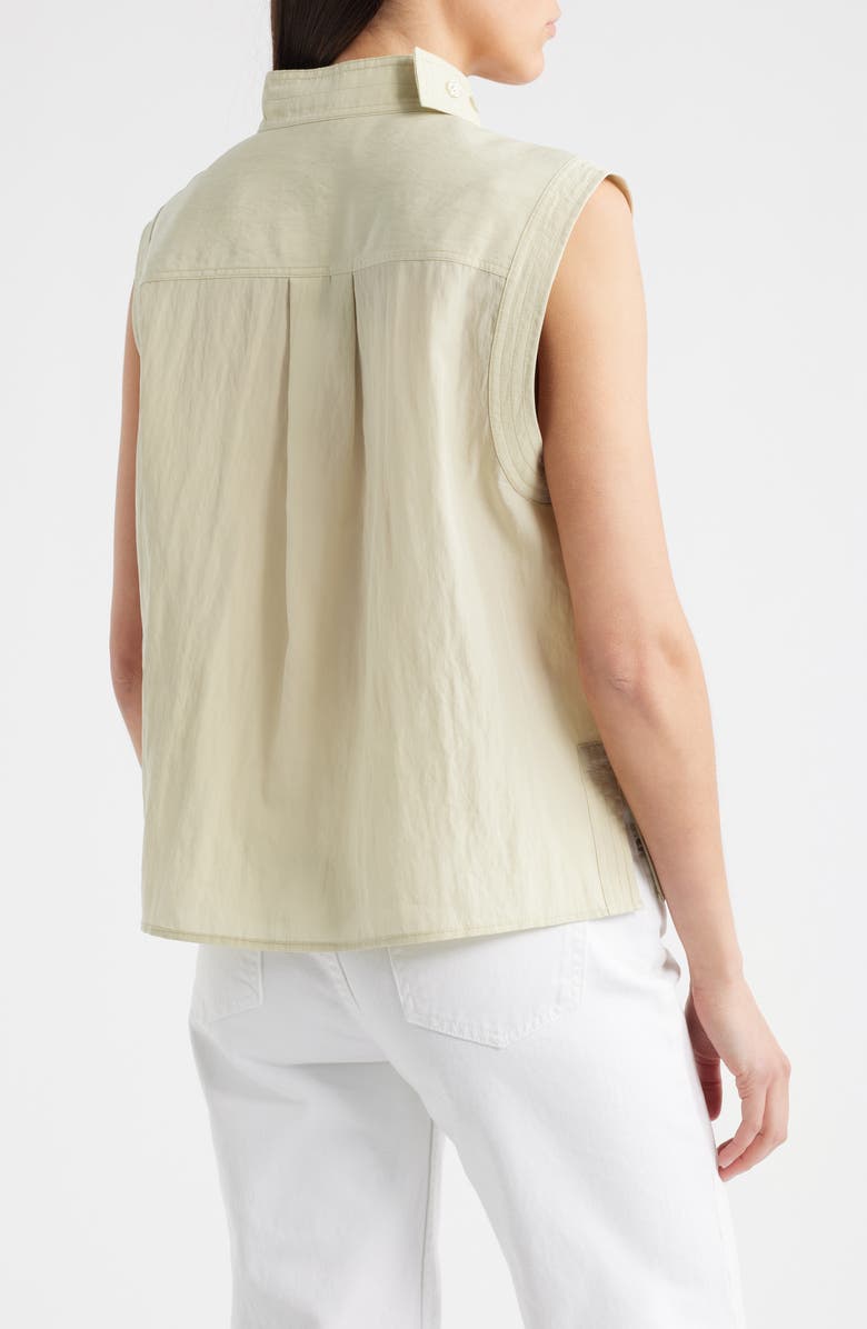 COS Sleeveless Cowl Neck Top, Alternate, color, Green Dusty Light