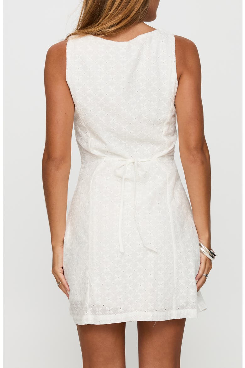 Pacie Broderie Cotton Minidress, Alternate, color, WHITE
