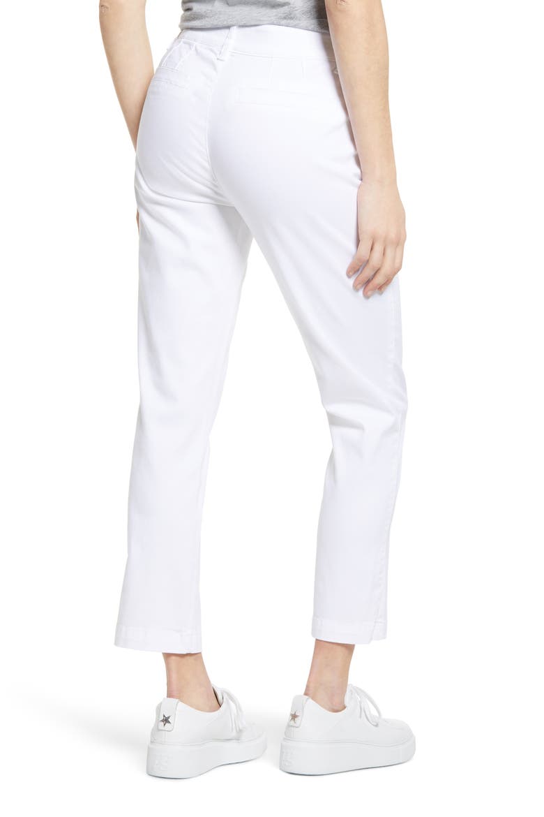 Stretch Cotton Pants (Nordstrom Exclusive), Alternate, color, WHITE