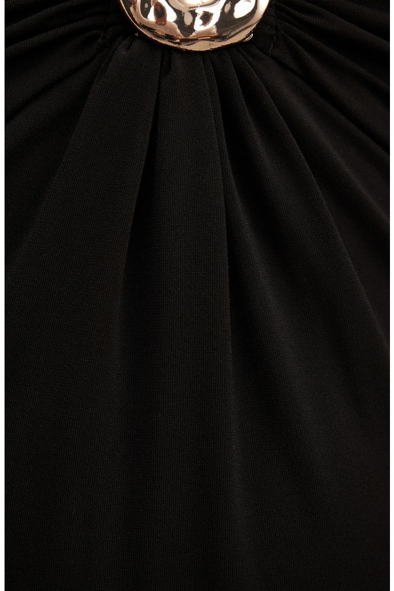 Behati Jersey Midi Halter Dress, Alternate, color, BLACK