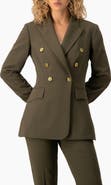 IVONNE Power Double-Breasted Long-Sleeve Tailored Blazer