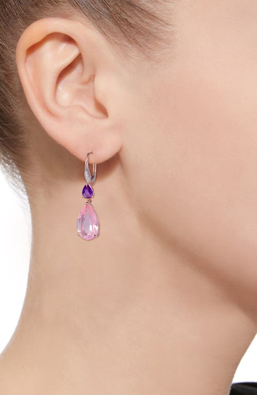 Kahn High Jewelry Rose Quartz And Amethyst Earrings With Diamonds In Pink & Purple