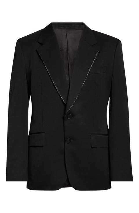 Raw Edge Lapel Wool Sport Coat