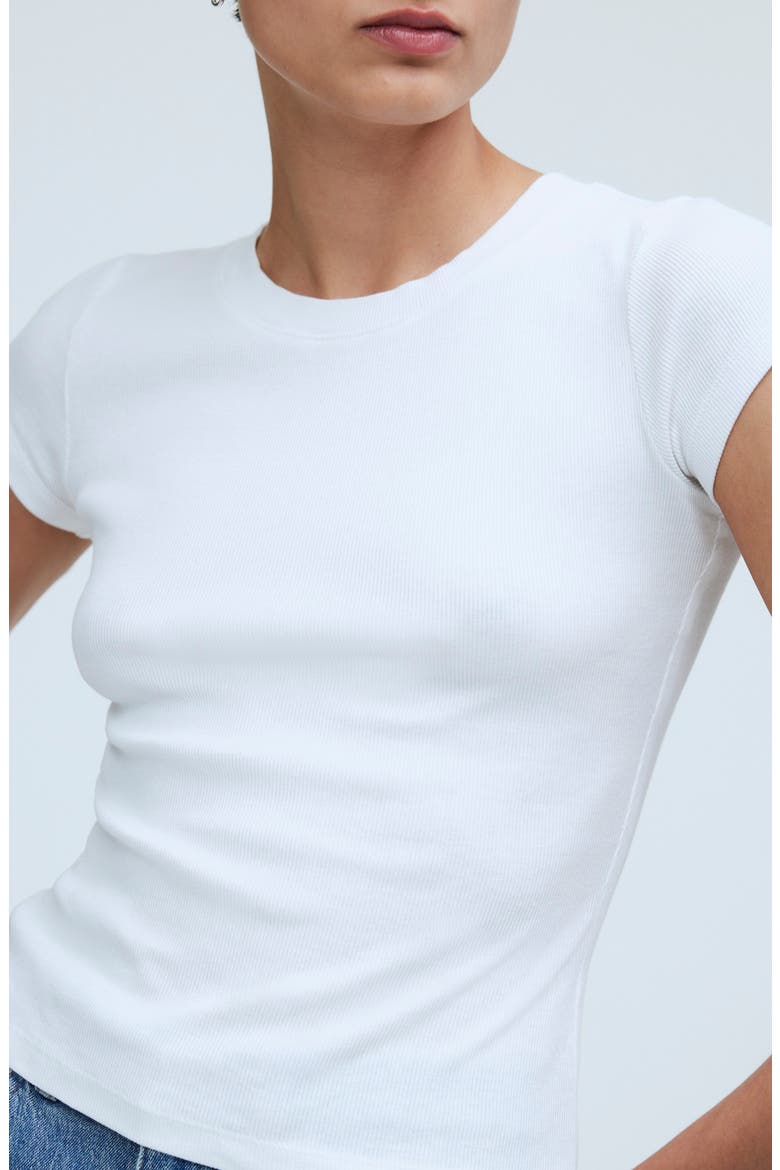 Supima® Cotton Rib T-Shirt, Alternate, color, EYELET WHITE