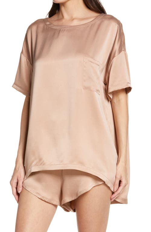 Lunya Washable Silk Tee Short Pajamas in Otium Tan 