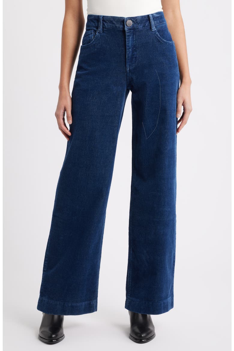 Sam High Waist Wide Leg Corduroy Pants, Main, color, WASHED EVENING BLUE