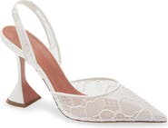 Amina Muaddi Holli Lace Slingback Pump