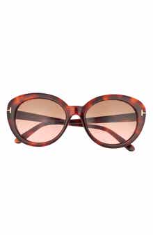 TOM FORD 55mm Round Sunglasses