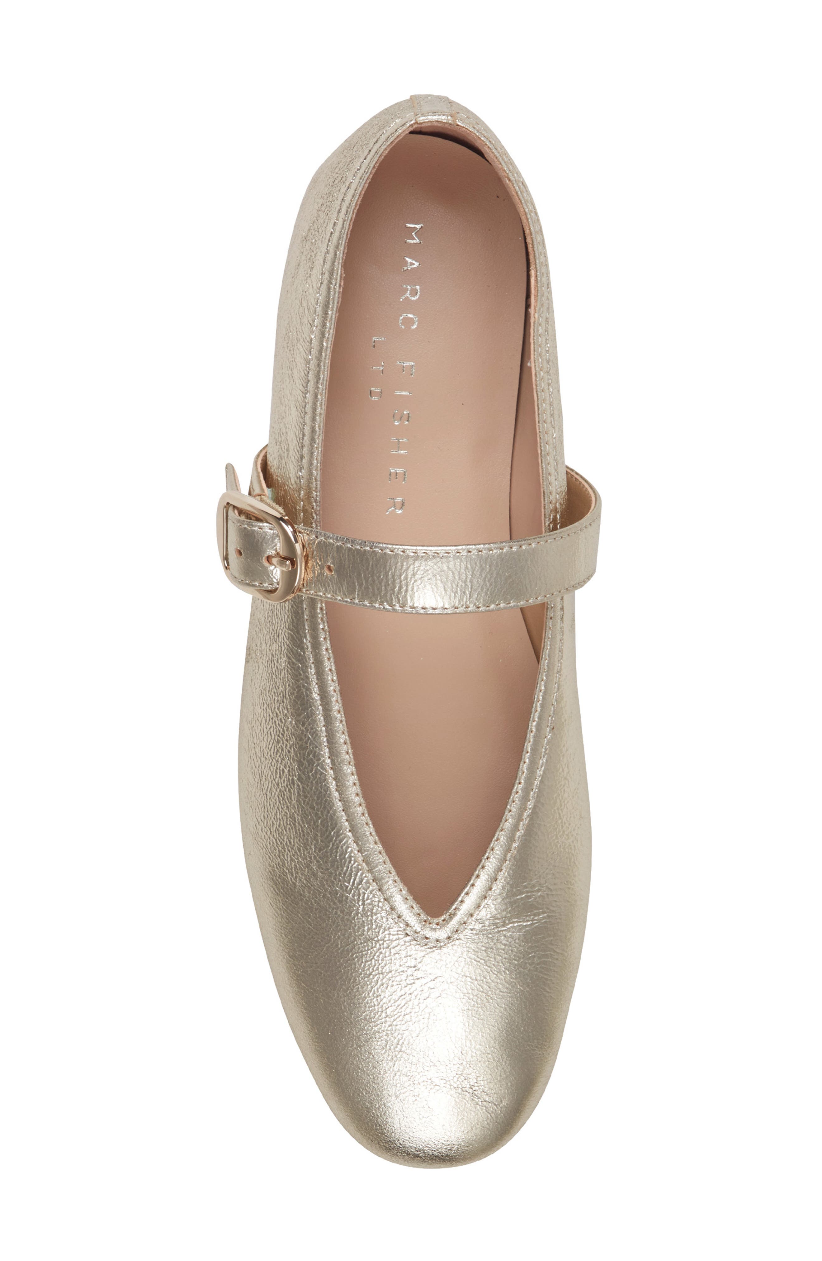 Godea Mary Jane Flat, Alternate, color, METALLIC GOLD