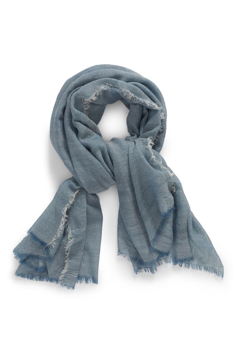 Lightweight Cross Dyed Scarf, Alternate, color, BLUE COMBO