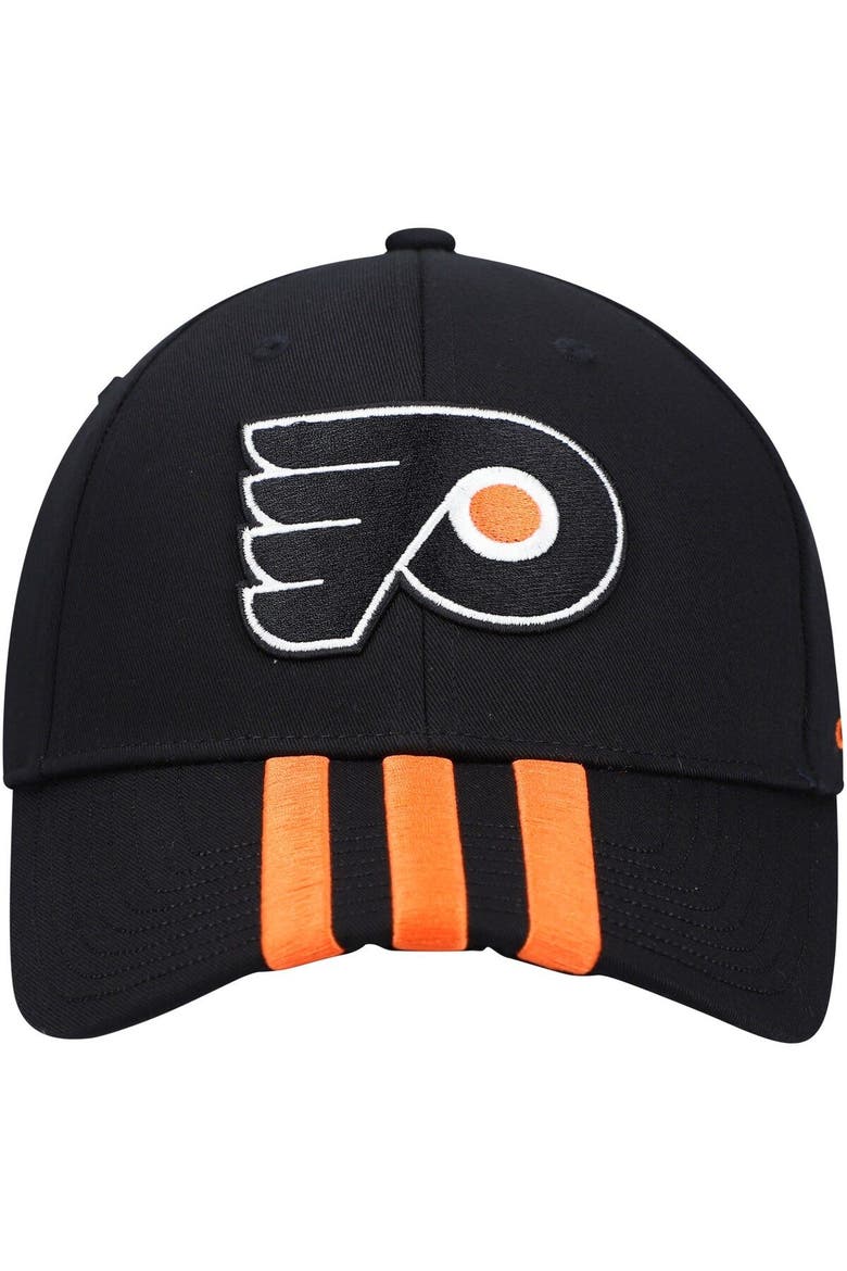 Men's adidas Black Philadelphia Flyers Locker Room Three Stripe Adjustable Hat, Alternate, color, BLACK