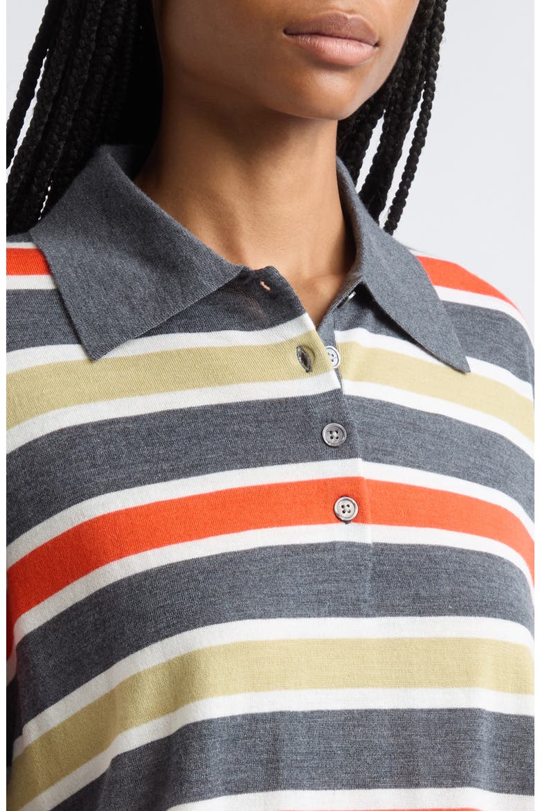 Ryan Stripe Merino Wool Polo Sweater, Alternate, color, CHARCOAL MELANGE