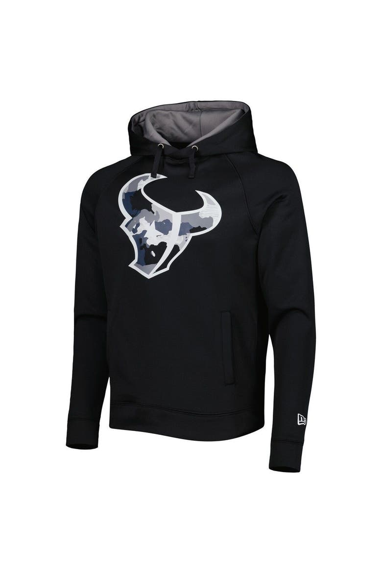 Men's New Era Black Houston Texans Training Collection Raglan Pullover Hoodie, Alternate, color, Black