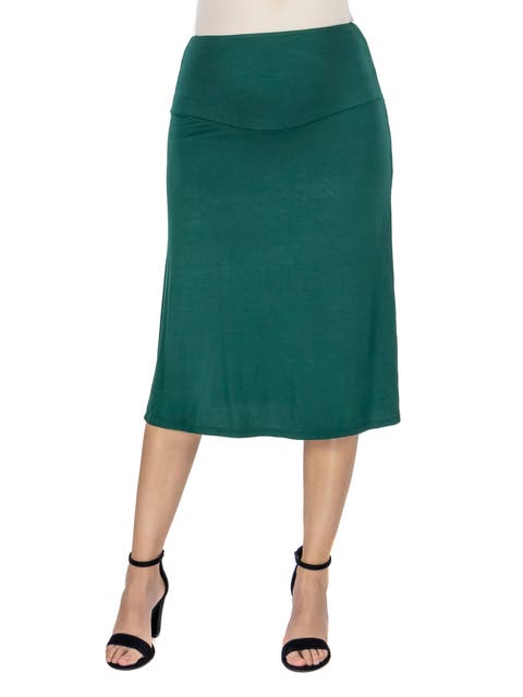 Maternity A-Line Elastic Waist Knee Length Skirt