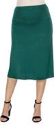 24seven Comfort Apparel Maternity A-Line Elastic Waist Knee Length Skirt