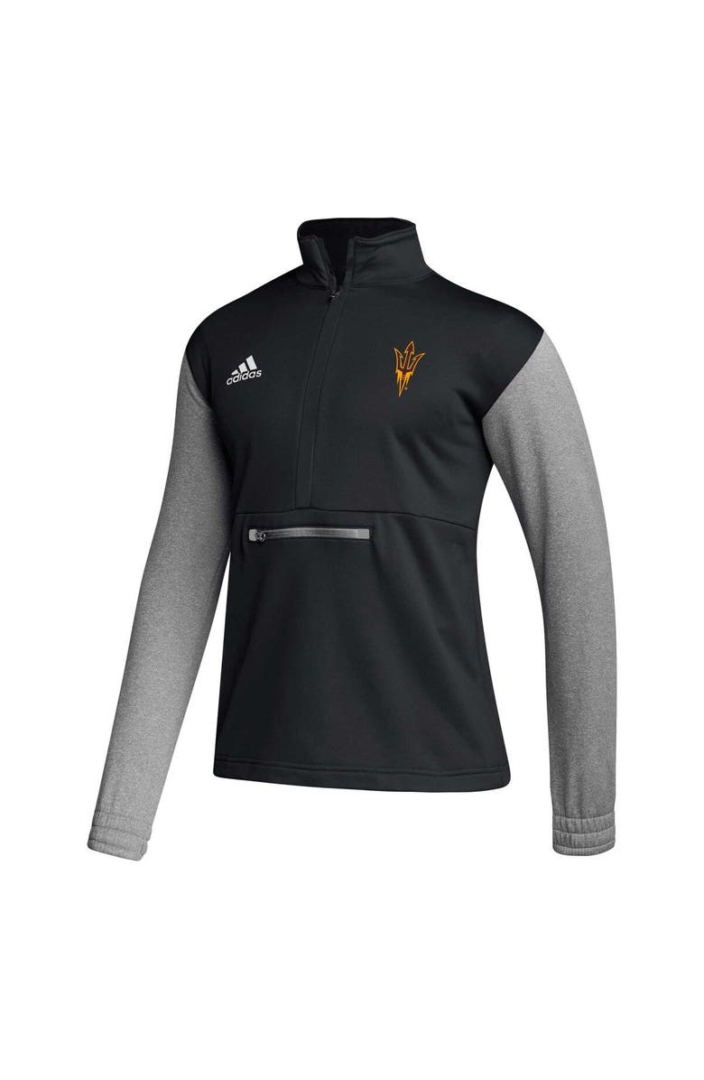 adidas Men's adidas Black Arizona State Sun Devils Sideline AEROREADY Half-Zip Top, Alternate, color, Black