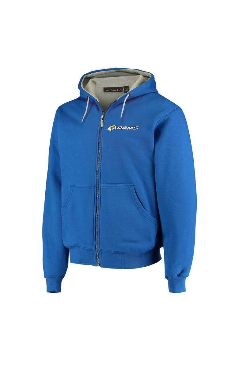 DUNBROOKE Men's Dunbrooke Royal Los Angeles Rams Craftsman Thermal-Lined Full-Zip Hoodie, Alternate, color, Royal