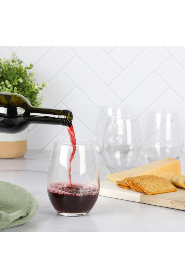 Farrow 4-Pack 18 oz Stemless Wine Glasses, Alternate, color, Multicolor