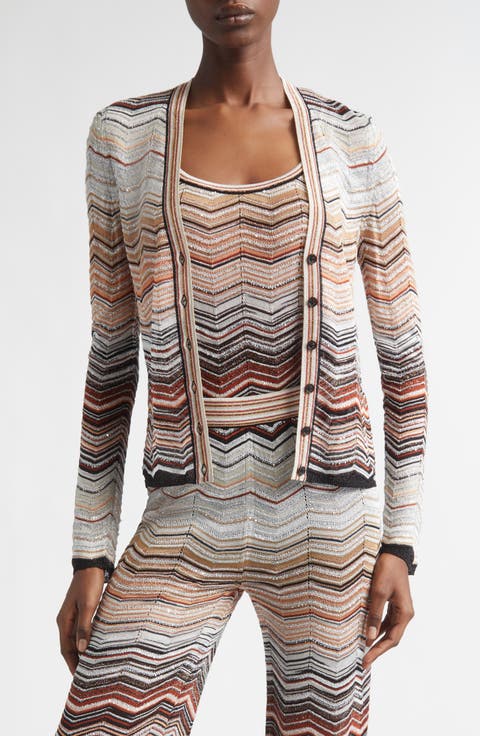 Zigzag Lamé Cardigan