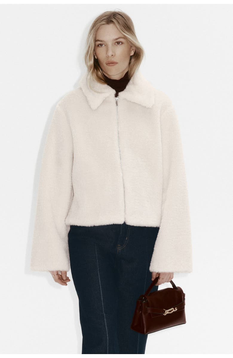H&M Pile Jacket, Alternate, color, Light Beige
