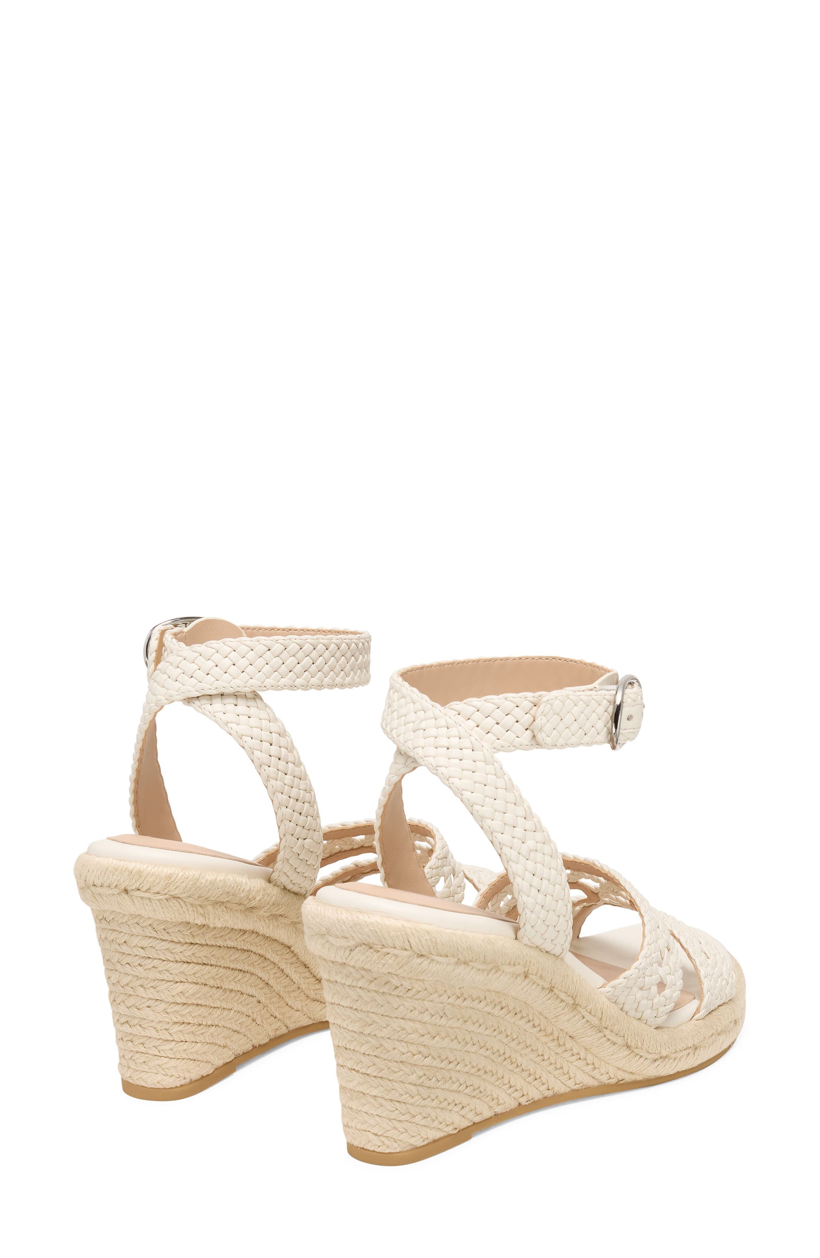 Bria Leather Espadrille Wedge Sandal, Alternate, color, CREAM