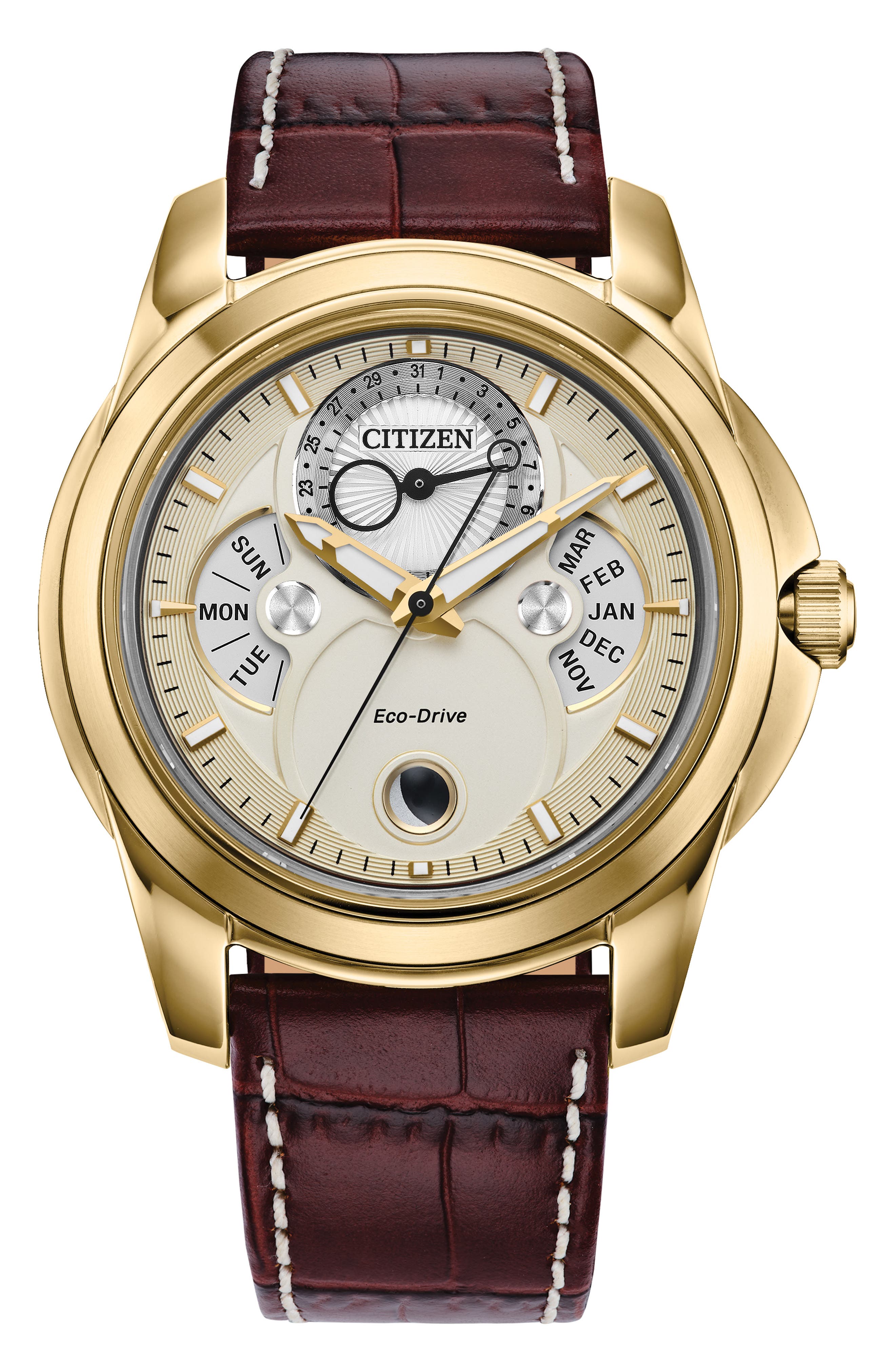 Calendrier Leather Strap Watch, 41.8mm