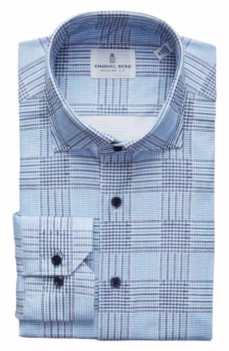 Emanuel Berg Modern Fit 4 Flex Stretch Knit Button-Up Shirt